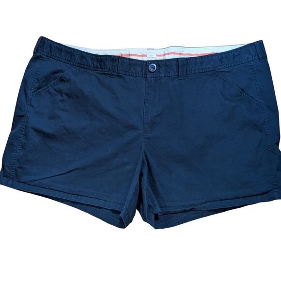 Old Navy Women's Plus Stretch Navy Blue Shorts Flat Front Pockets Size 28 - Picture 1 of 9